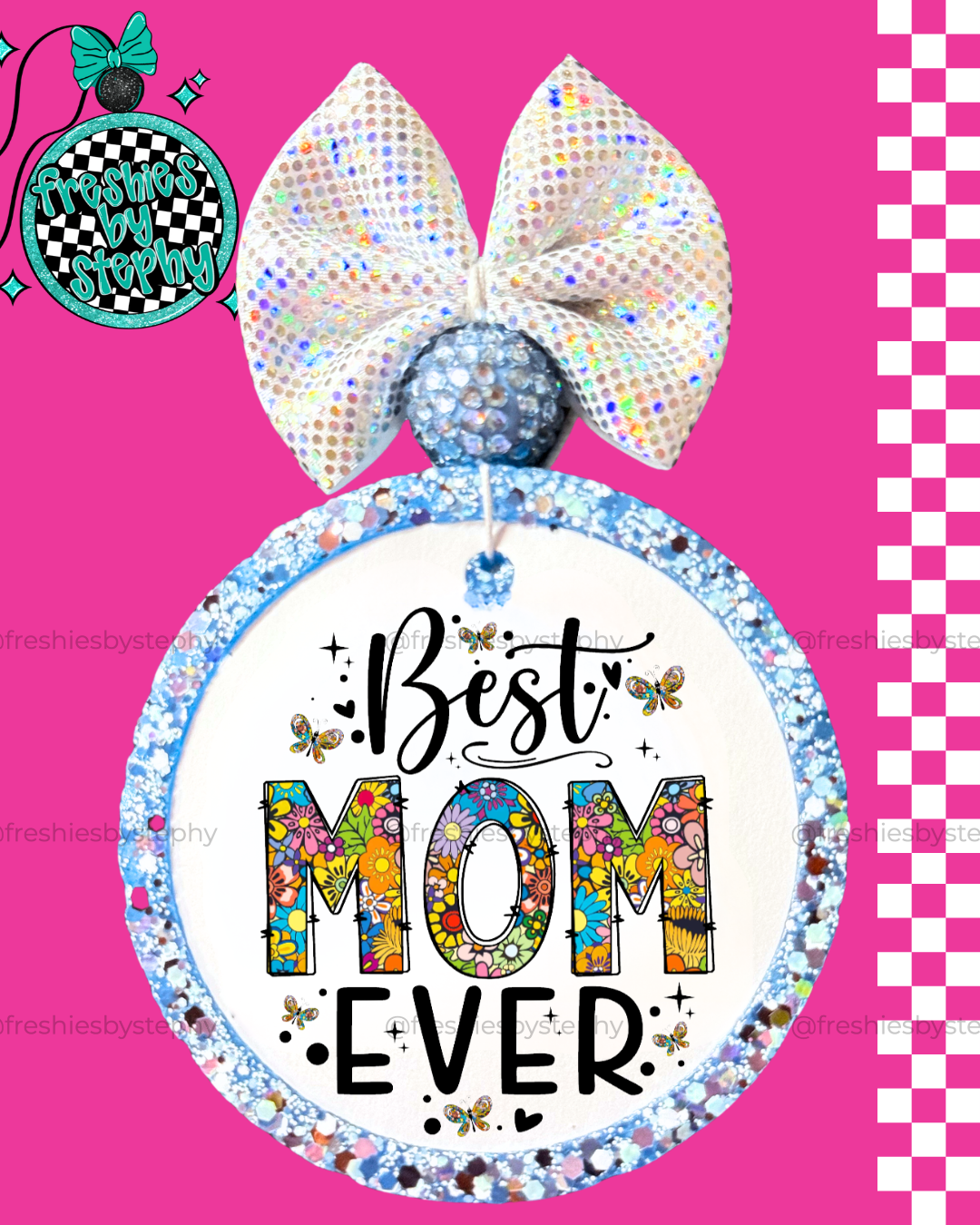 Best Mom Ever Car Air Freshener | Cute Floral Mom Gift Freshie