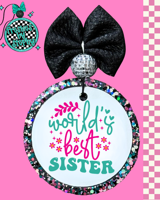 World’s Best Sister Freshie – Sister Gift Car Air Freshener