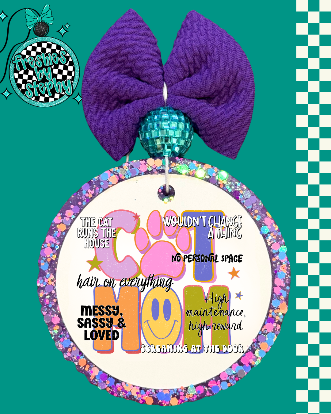 Cat Mom Car Freshie | Funny Cat Lover Air Freshener | Pet Lover Gift