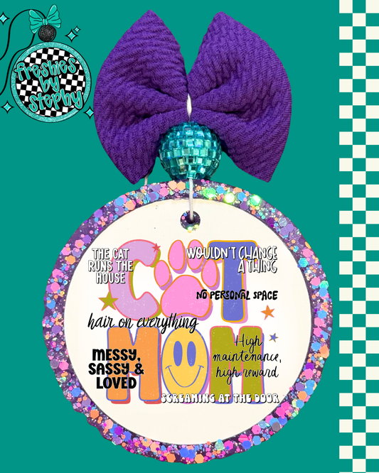 Cat Mom Car Freshie | Funny Cat Lover Air Freshener | Pet Lover Gift