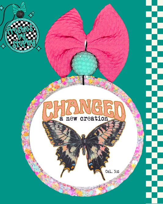 Changed Christian Car Freshie – Butterfly Faith Air Freshener Colossians 3:10