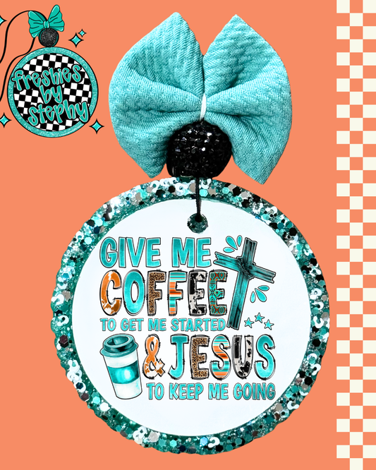 Give Me Coffee & Jesus Freshie – Christian Coffee Lover Car Air Freshener
