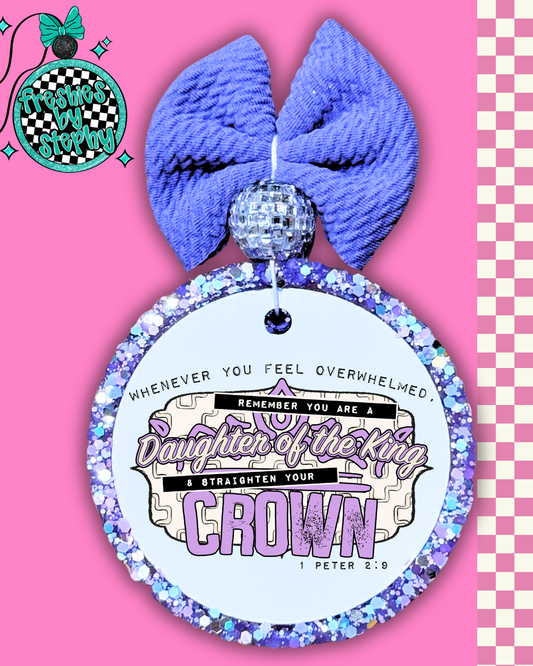 Daughter of the King Christian Car Freshie – 1 Peter 2:9 Faith Gift