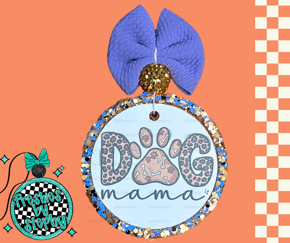Dog Mama Car Freshie - Leopard Paw Print Handmade Air Freshener