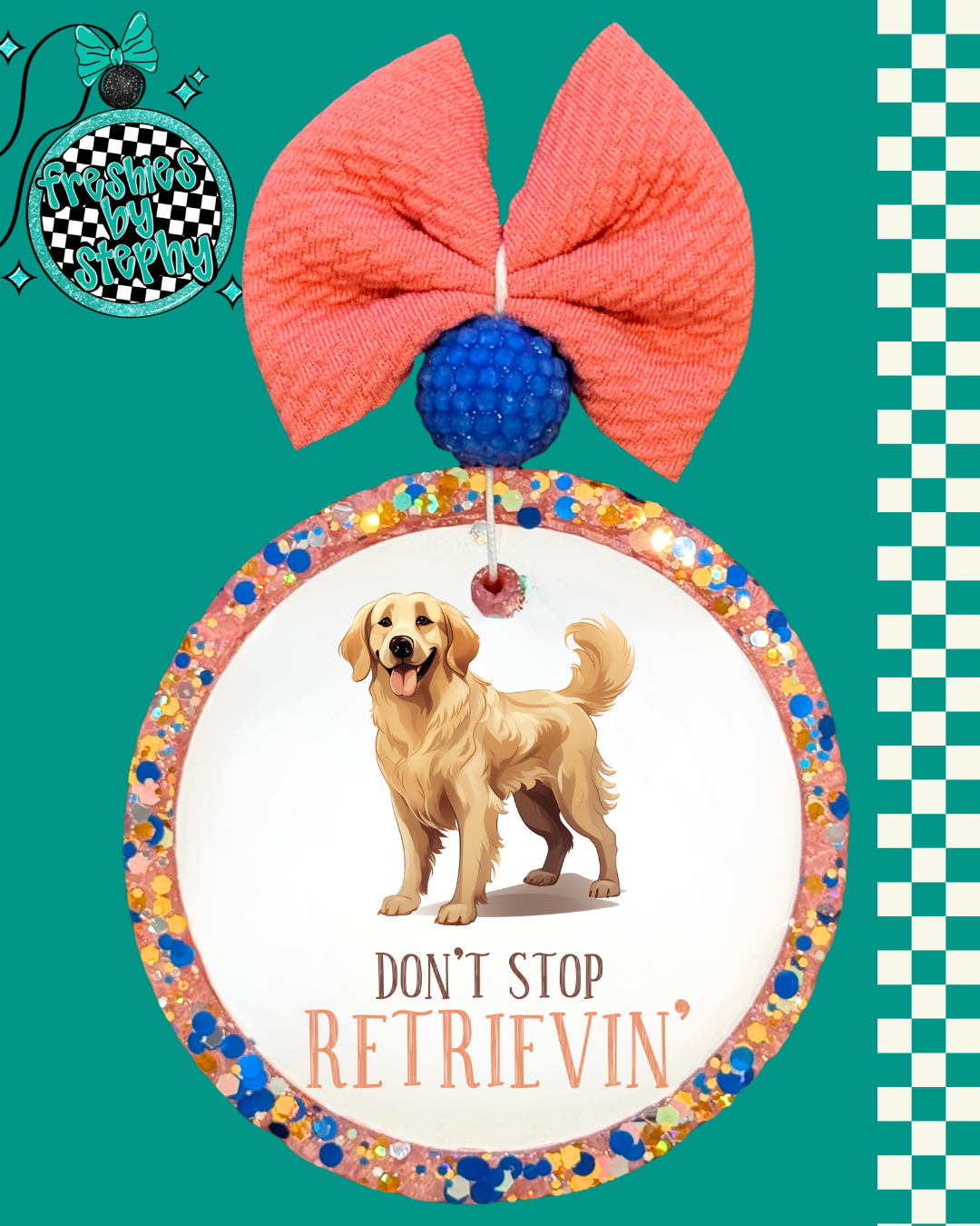 Don’t Stop Retrievin’ – Golden Retriever Car Freshie
