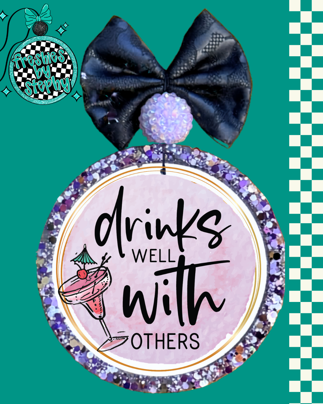 Drinks Well With Others Funny Car Air Freshener