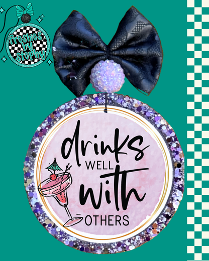 Drinks Well With Others Funny Car Air Freshener