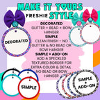 Freshie bow, bead, and glitter customization options.