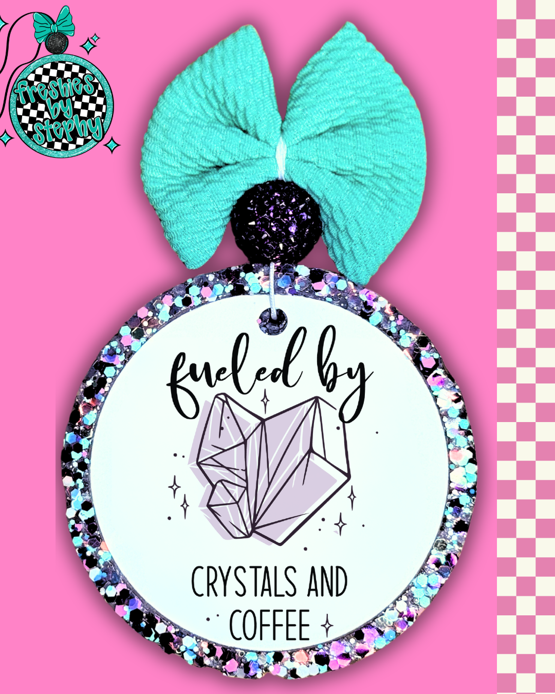 Fueled by Crystals & Coffee Freshie – Coffee Lover Car Air Freshener