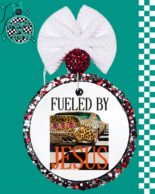 Fueled by Jesus Christian Car Freshie – Leopard Car Faith Air Freshener