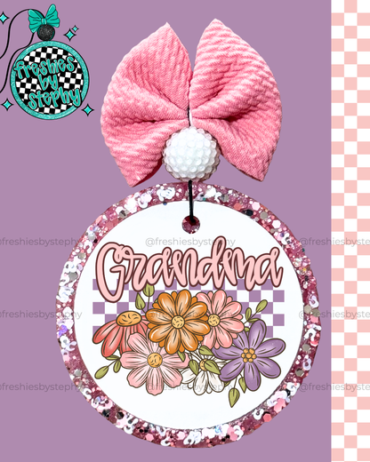 Grandma Car Air Freshener Gift | Floral Freshie for Grandma