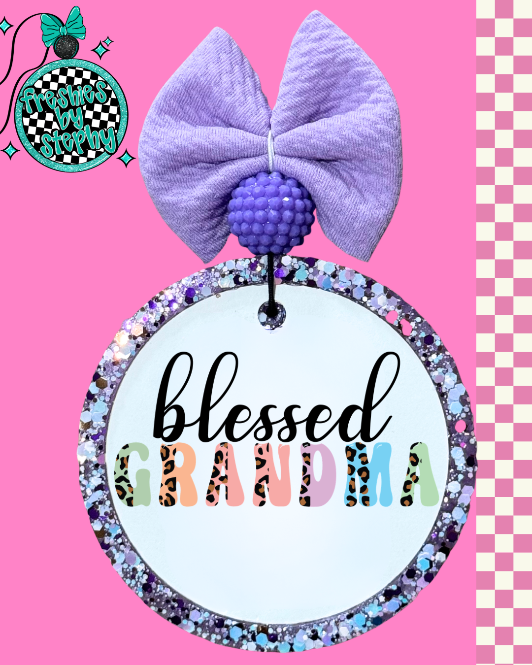 Blessed Grandma Leopard Car Freshie – Grandma Gift Air Freshener