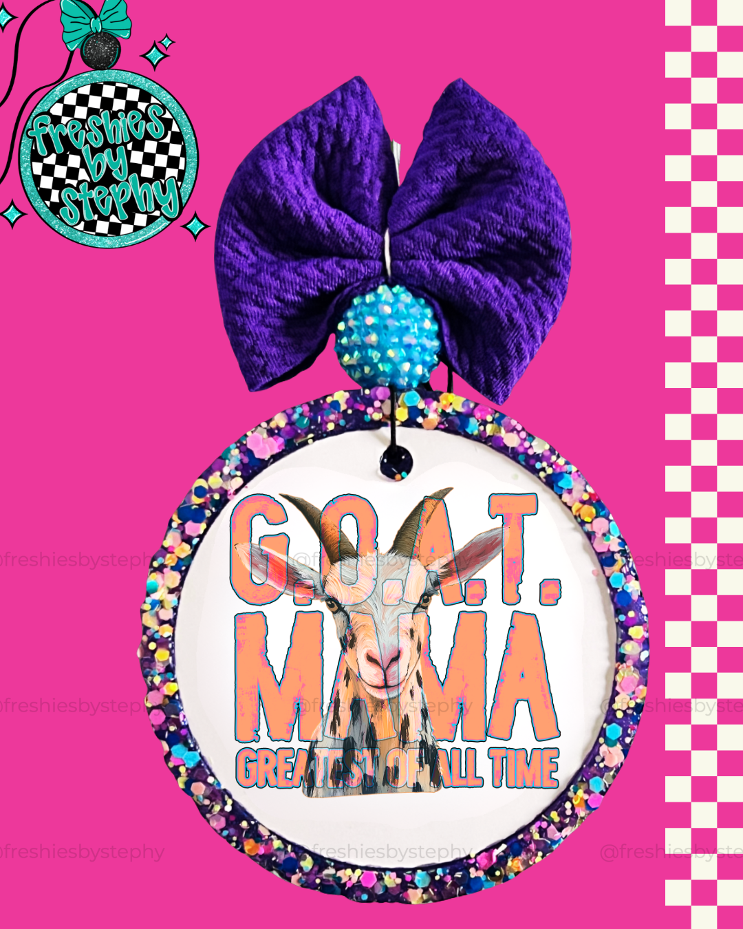 GOAT Mom Car Air Freshener | Funny Greatest of All Time Mom Gift Freshie