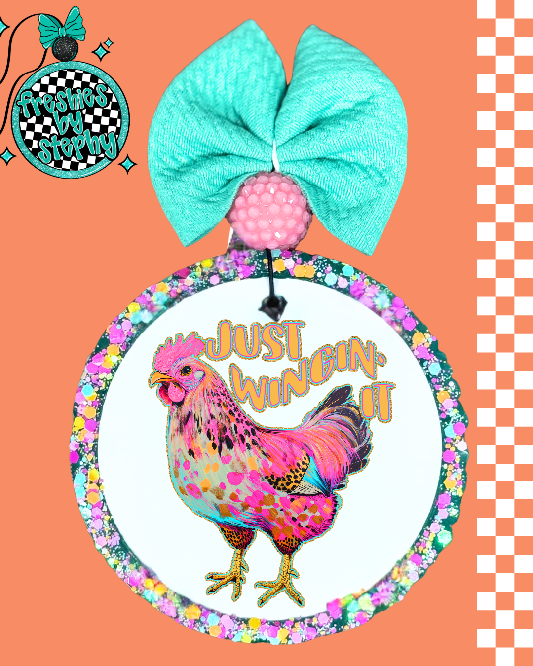 Just Wingin It Chicken Car Air Freshener | Funny Farm Life Gift