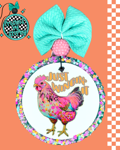 Just Wingin It Chicken Car Air Freshener | Funny Farm Life Gift