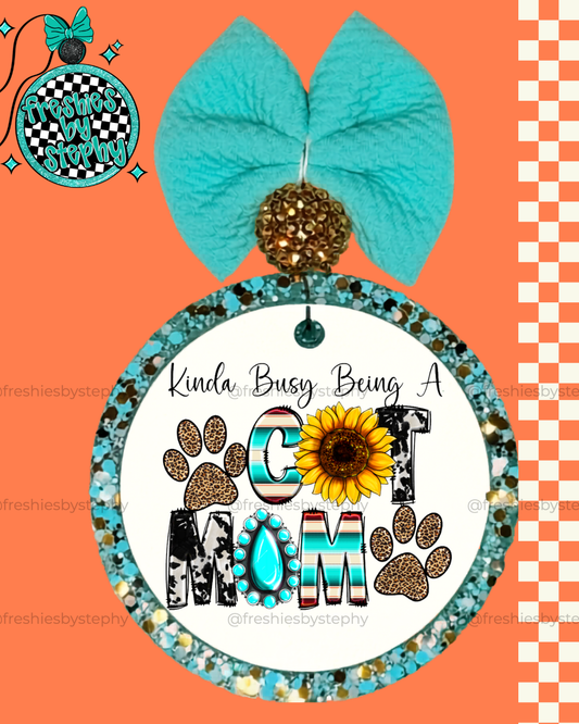 Kinda Busy Being a Cat Mom Freshie | Funny Cat Lover Car Air Freshener