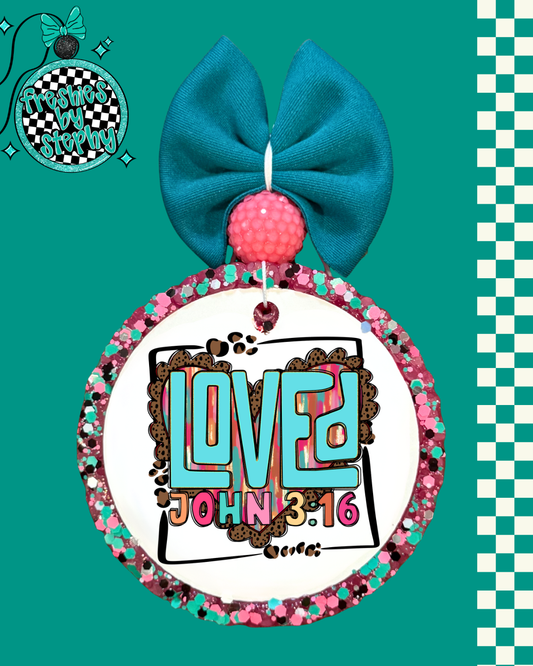 Love John 3:16 Freshie | Faith Valentine Car Air Freshener