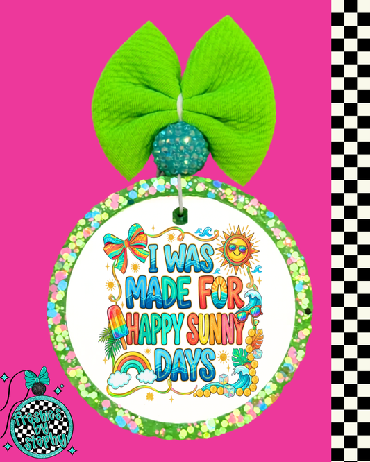 Happy Sunny Days Car Air Freshener | Bright Summer Freshie Gift