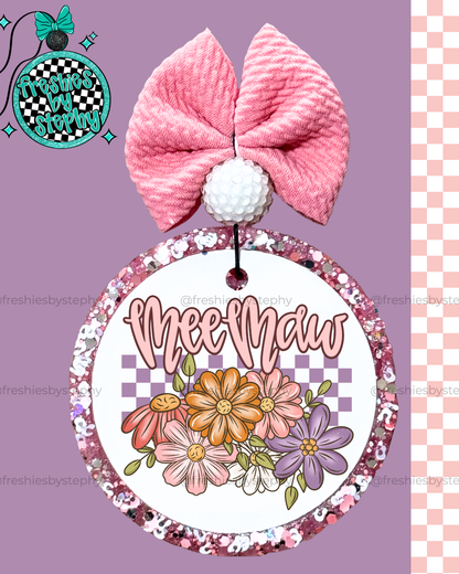 Meemaw Car Air Freshener Gift | Floral Freshie for Meemaw