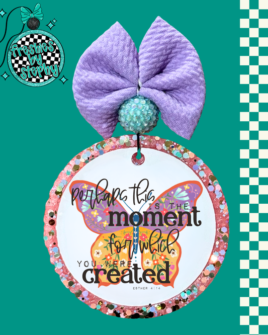 Perhaps This Is the Moment Christian Freshie – Esther 4:14 Butterfly Car Air Freshener