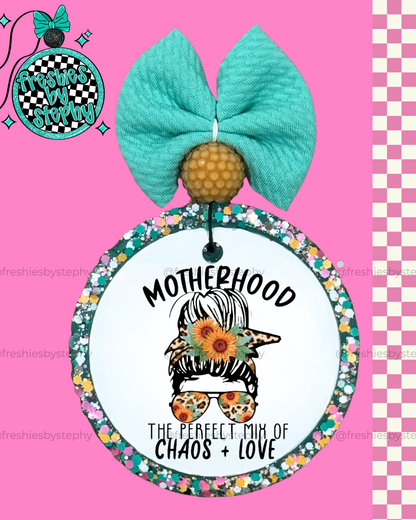 Motherhood Chaos and Love Freshie | Funny Mom Car Air Freshener