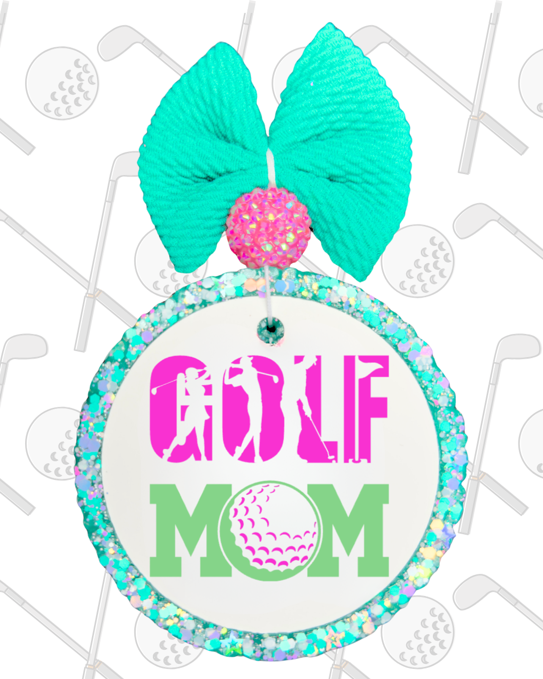 Golf Mom Freshie – Pink & Mint Golf Car Freshener