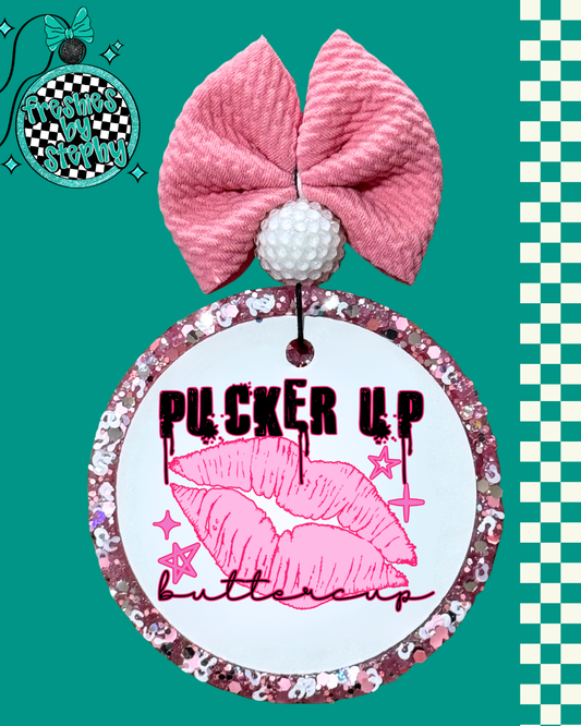 Pucker Up Buttercup Freshie | Valentine Car Air Freshener