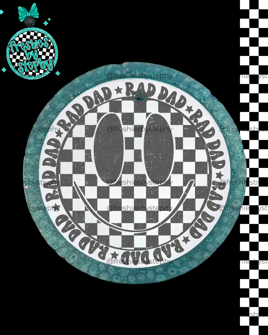 Rad Dad Smiley Freshie | Retro Dad Car Air Freshener Gift