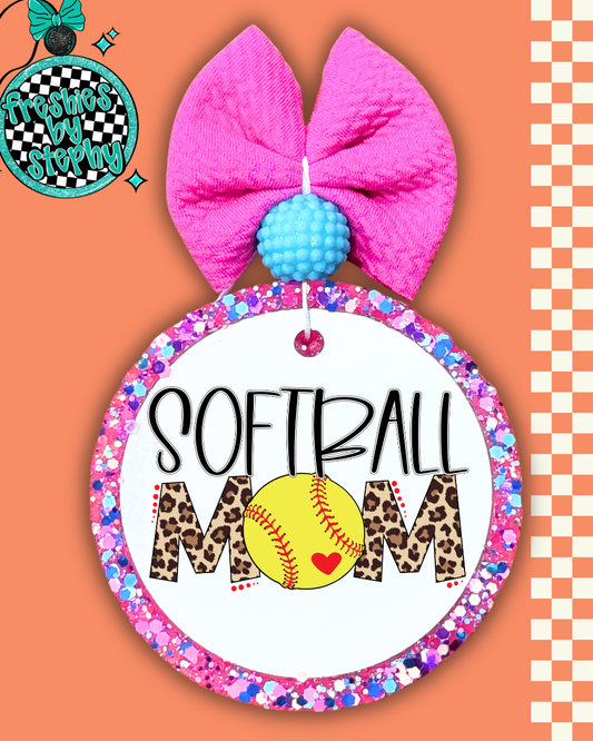 Softball Mom Car Freshie | Leopard Sports Mom Gift