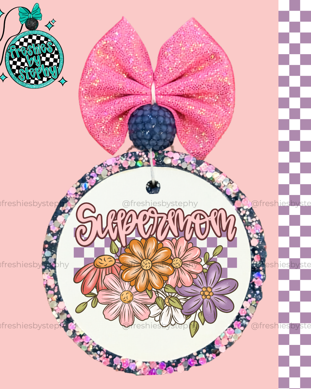 Super Mom Car Air Freshener Gift | Cute Mom Life Freshie