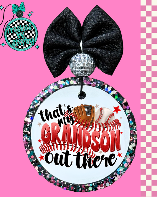 Baseball That's My Grandson Car Freshie | Proud Grandparent Air Freshener