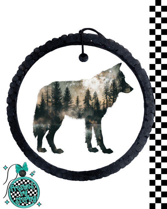 Lone Wolf Forest Car Air Freshie